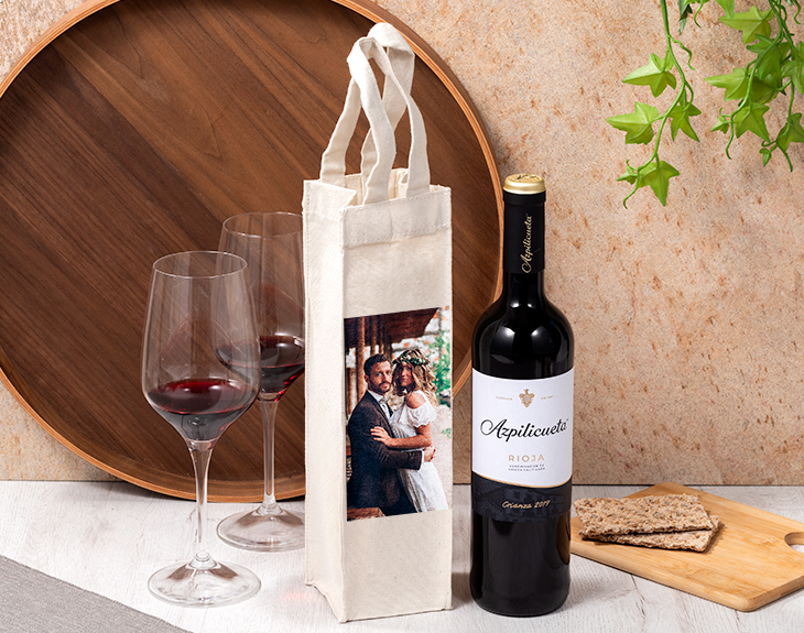 Bolsa De Tela Para Vino Cava Personalizada Regalo Original