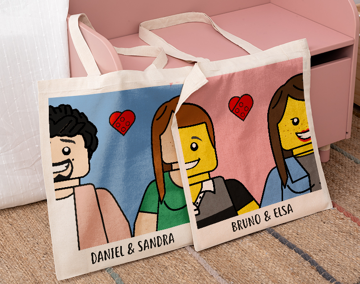 Tote Bag Couple Lego MadeinGift