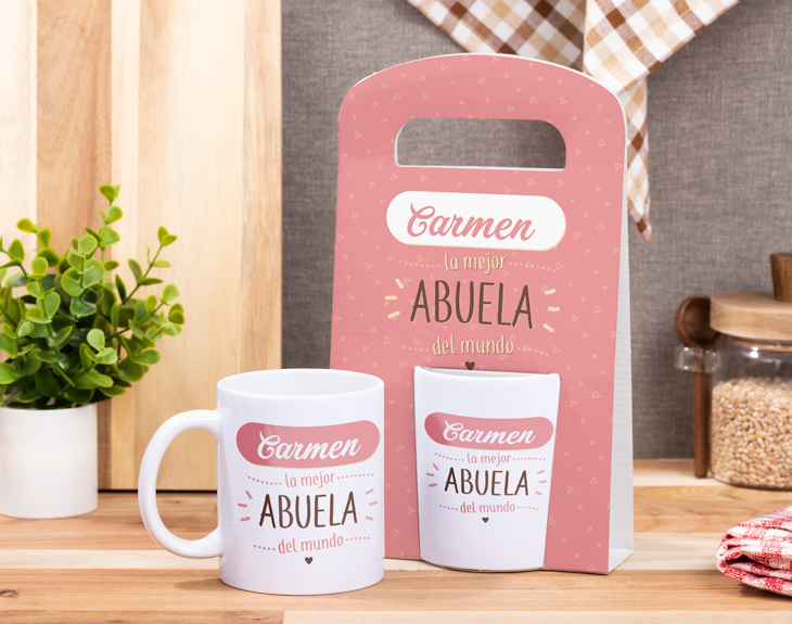 Taza Con Estuche La Mejor Abuela Del Mundo Personalizada Regalo