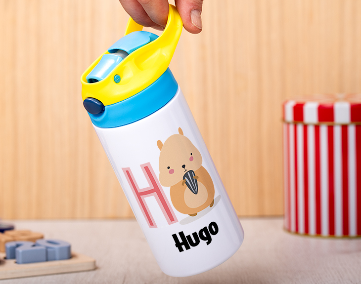 Ma Fabrique Perso - Gourde Métallique Enfant (350mL) - Animaux - Personnalisable (Eléphant