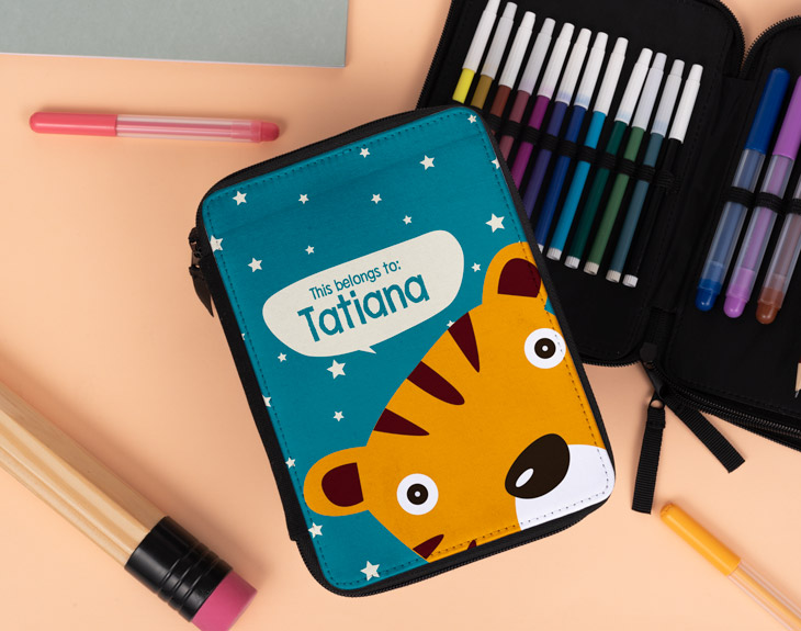 Estuche Escolar Cremallera Pinturas Y Rotulador - Compra Venta En