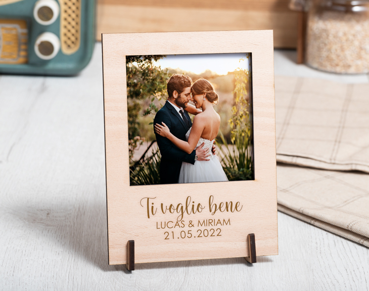 Cornice Portafoto In Legno Rustico 3 Pezzi – Da Appendere Con Spago – Per Foto 10x15,5 Cm