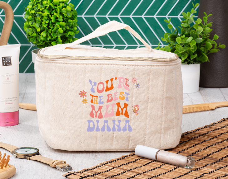 Upcycled Toiletry Bag Large Beige 1