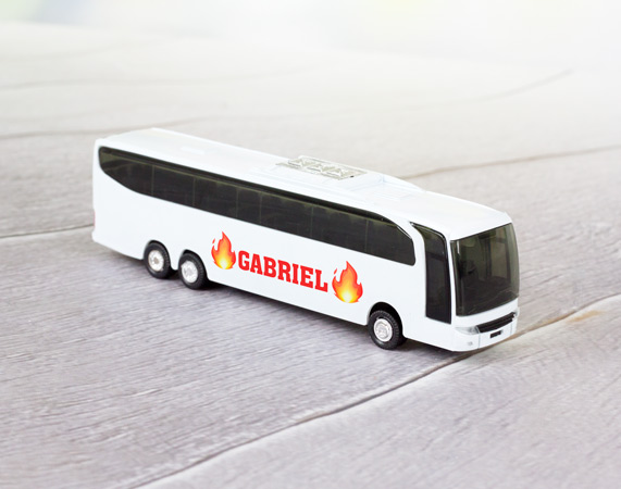 personalised toy bus