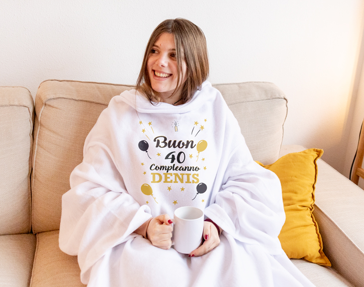 Coperta Regalo Per 60° Compleanno Donna | Plaid Personalizzato Con Eventi Storici Dell'Anno Di Nascita | Stampa Timeline
