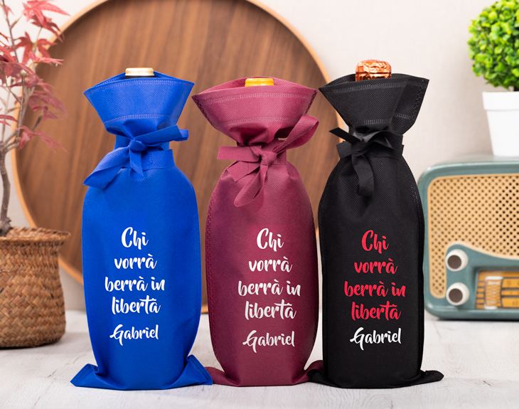 Borsa per bottiglie in tessuto bianco da personalizzare - Cricut