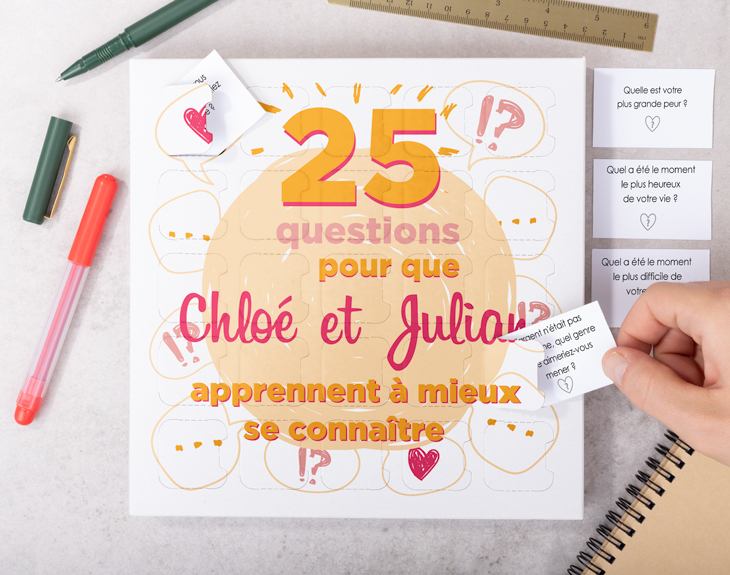Boîte 25 questions pour mieux se connaître MadeinGift
