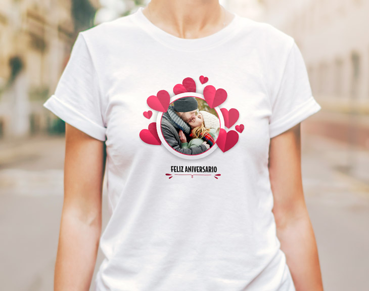 Camiseta personalizada corazones" - Regalo Original
