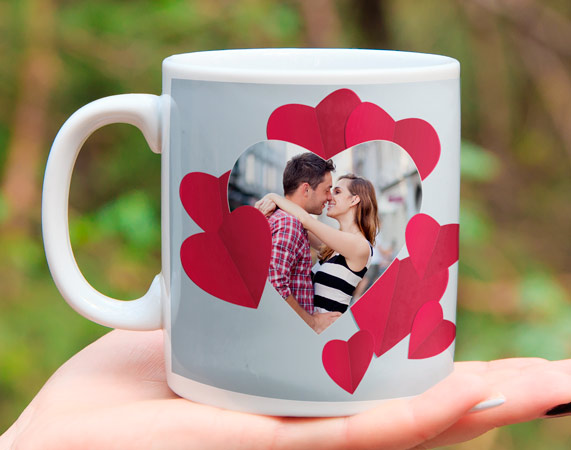 Taza Corazones De Papel