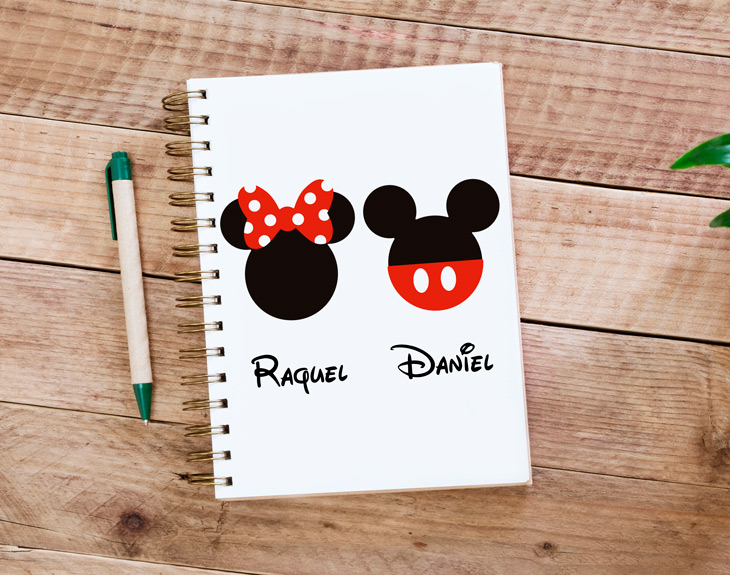 Cuaderno personalizado Familia Mickey & Minnie