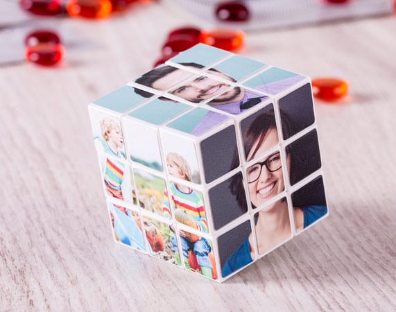 Regalos para Hijos VEELU Fotos Personalizados Cubo de Rompecabezas del Cubo de Rubik Hijas y Novias Fotos Claras de Pareja