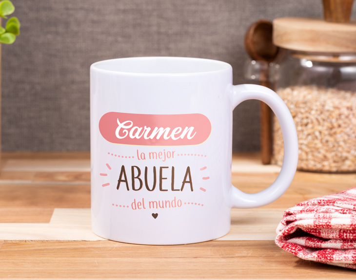 Taza Con Estuche La Mejor Abuela Del Mundo Personalizada Regalo Original 