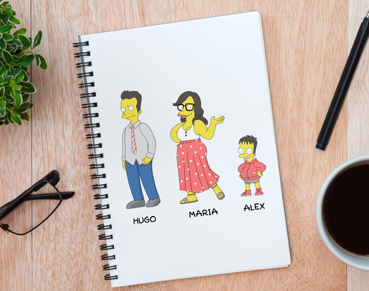 Cuaderno personalizado Familia Simpson - Regalo Original