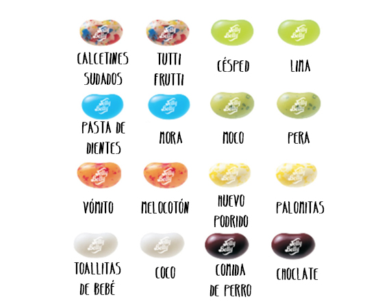 sabores de jelly beans en espanol