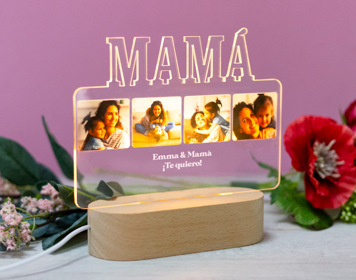 Lámpara Metacrilato "Mamá" con Fotos Original