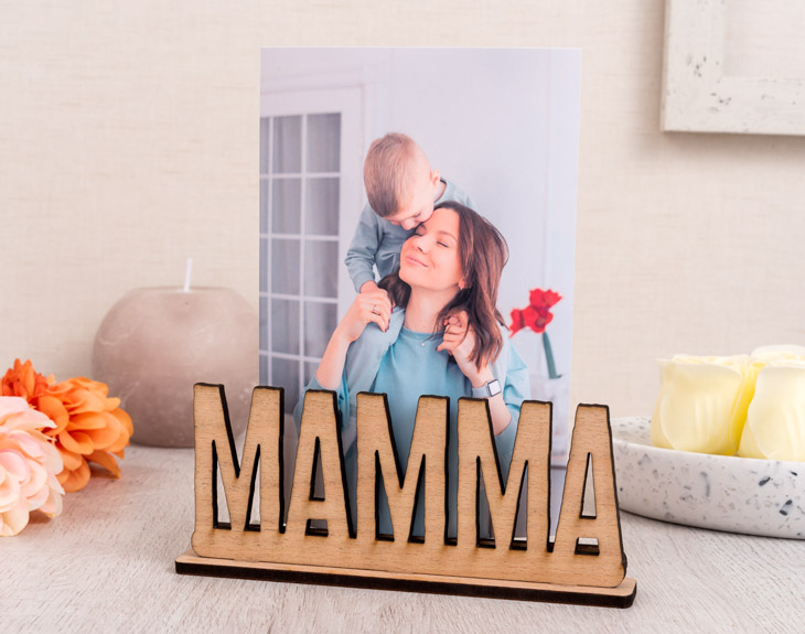 Centrotavola In Legno A MI MAMÁ – Regalo Originale Per La Mamma, Decorazione Tavolo Spagnola