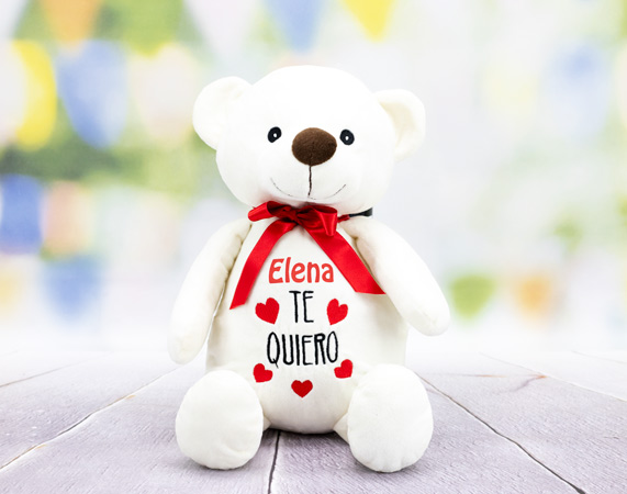 oso de peluche con nombre bordado