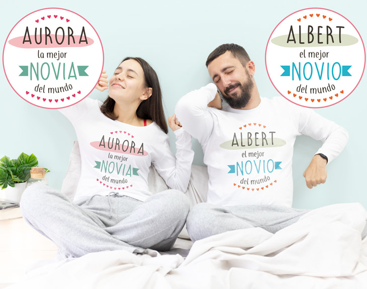 Combatiente Confundir Puntero Pijamas para parejas "Mejores novios del mundo"
