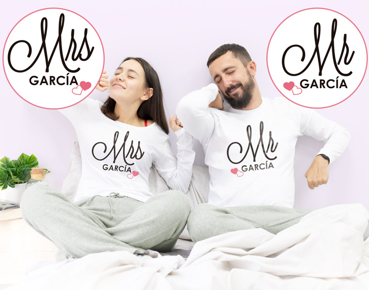 Encarnar huella dactilar Virus Pijamas para parejas "Mr & Mrs"