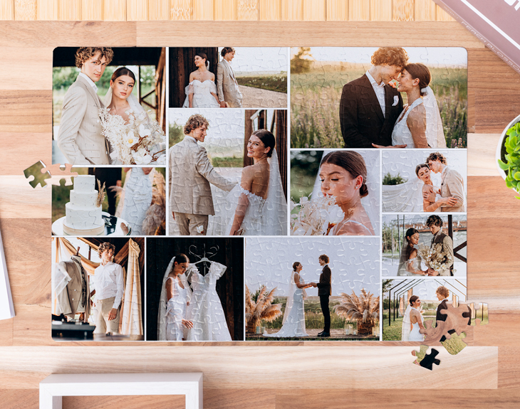 Puzzle "Collage mosaico con 12 fotos" personalizado - Regalo Original