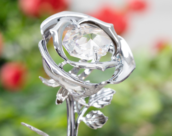 Rosa con cristales de Swarovski personalizada