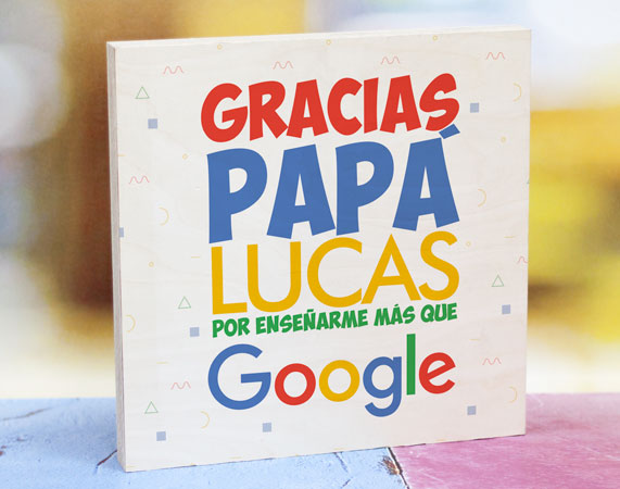 Tabla De Madera Mi Papa Es Como Google Regalo Original