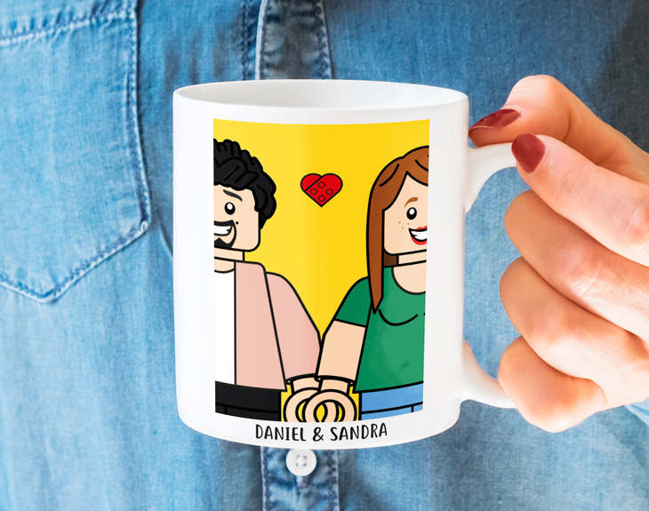 Tasse Personnalisée Couple Lego Madeint