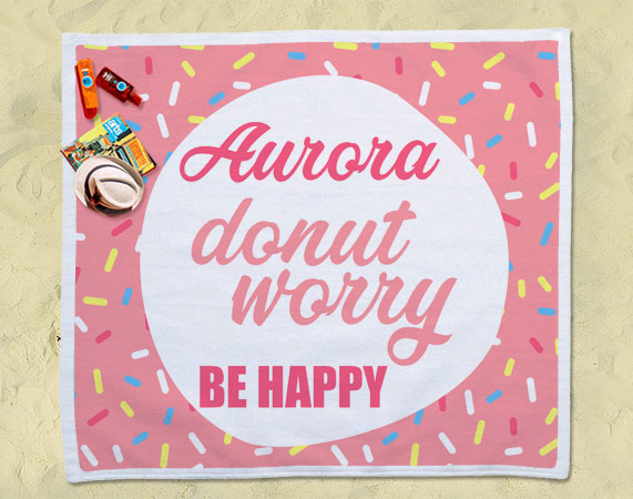 Serviette De Plage Donut Worry Be Happy Regalo Original