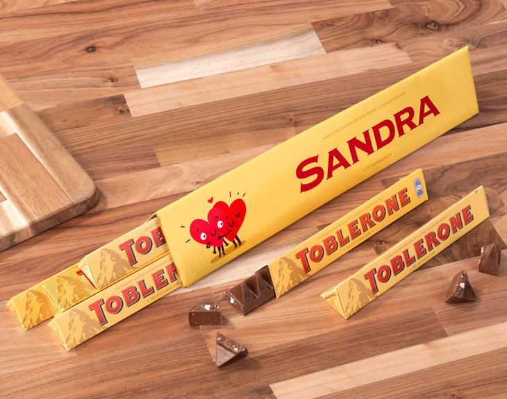 Personalised pack of 8 Toblerone 