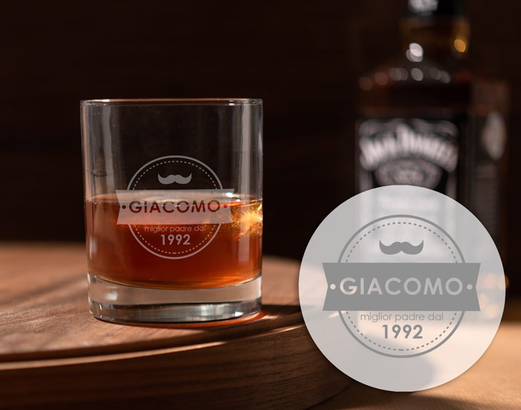 Bicchiere Da Whisky Personalizzato Con Incisione – Modello Classico 8 Cm, Idea Regalo Unica